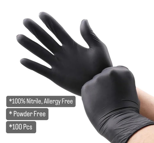 Black Nitrile Powder Free Disposable Gloves